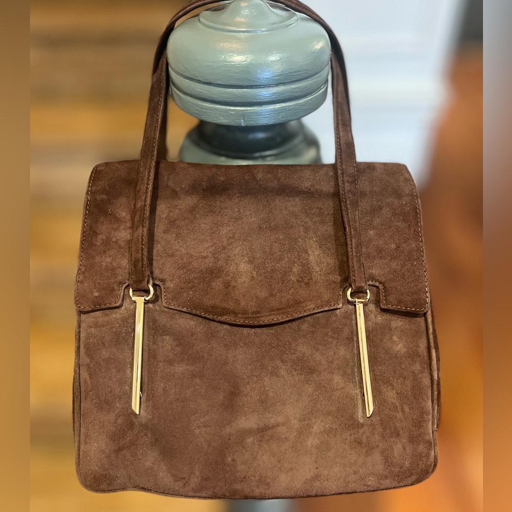 Vintage Brown Suede Handbag
